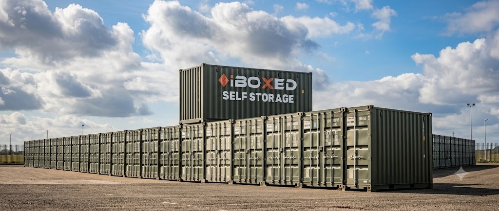 Rows of iBoxed self-storage containers